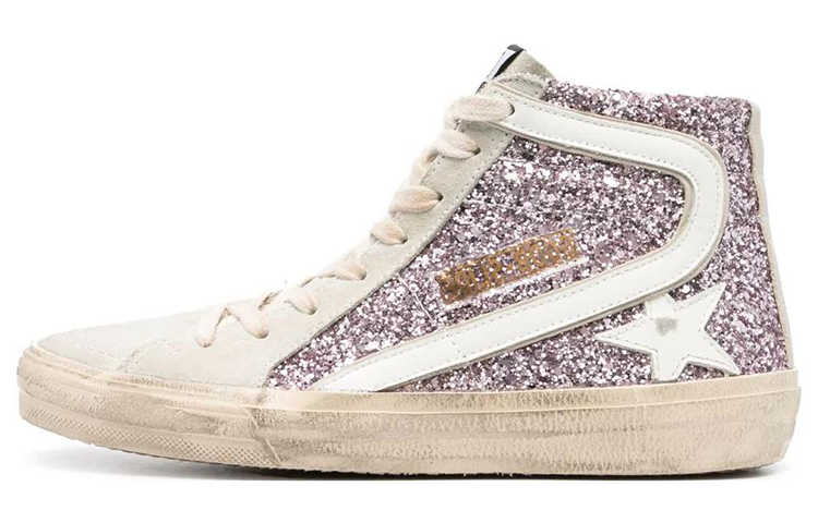 (Women) Golden Goose Slide 'Glitter Zip Purple White' GWF00115.F004526.82284