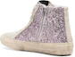 Lookbook Golden Goose Slide 皮革 拉鍊 亮片金蔥 防滑耐磨 高筒 滑板鞋 女款 紫白