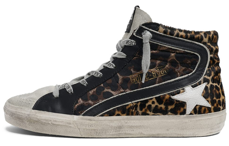 (Women) Golden Goose Slide 'Leopard Black Tail' G36WS595.A72