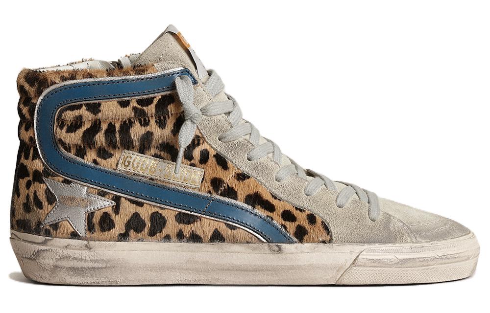 Order (W) Golden Goose Slide 'Leopard Print High-Top' Kasut Tinggi Lelaki Perempuan. GWF00115.F003484.81835