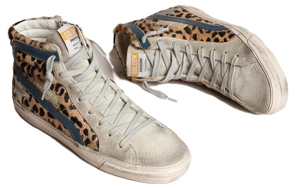 Lookbook (W) Golden Goose Slide 'Leopard Print High-Top' Kasut Tinggi Lelaki Perempuan. GWF00115.F003484.81835