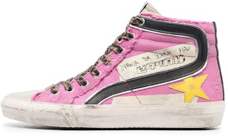 (Women) Golden Goose Slide 'Pink Canvas' GWF00115.F000259.25553 (Women) Golden Goose Slide 'Pink Canvas' GWF00115.F000259.25553