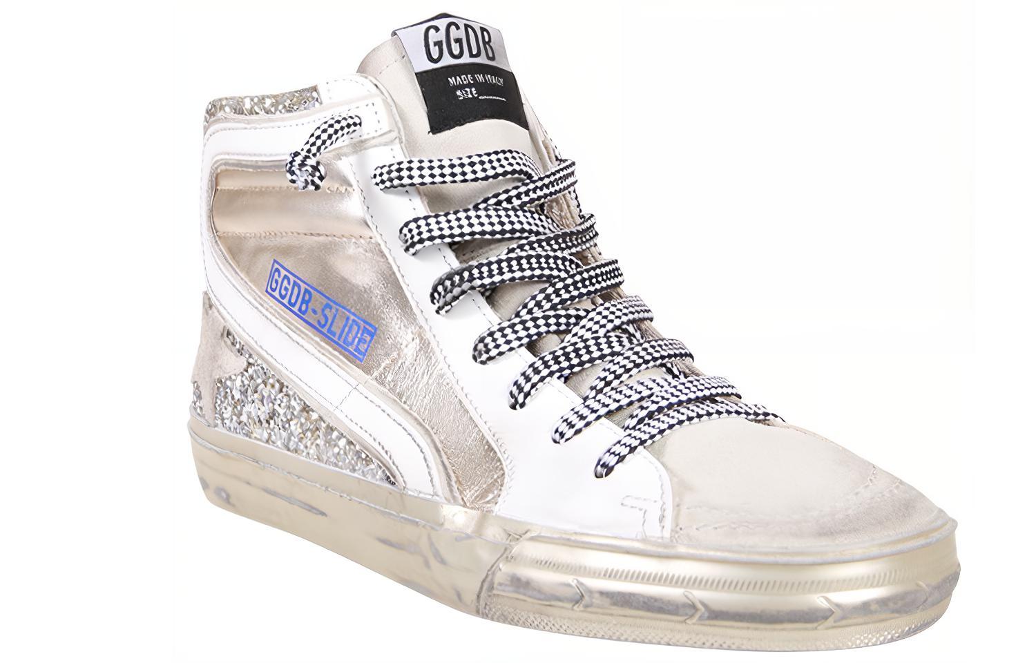 (W) Golden Goose Slide 'Silver Leather High-Top' 圖 2