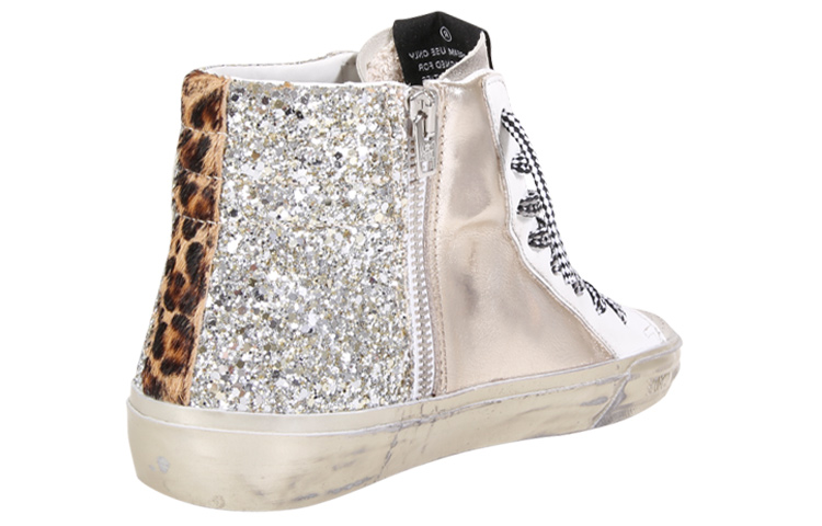 Shop (Women) Golden Goose Slide 'Silver Leather High-Top' GWF00116.F001884.65147