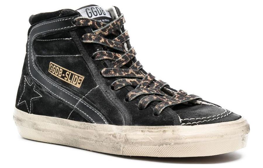 Lookbook (W) Golden Goose Slide High-Top 'Black Essentials' - Hitam Asas Мужак Tinggi GWF00115.F004146.90179