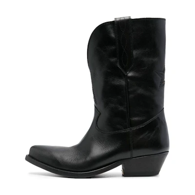 (W) Golden Goose Slide High 'Black Leather'
