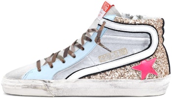 (Women) Golden Goose Slide High 'Silver Distressed' GWF00116.F001481.81110 (Women) Golden Goose Slide High 'Silver Distressed' GWF00116.F001481.81110