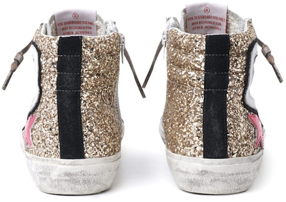 Golden Goose Slide 復古款 潮流耐磨防滑 高筒休閒帆布鞋 女款 銀色 Shop Golden Goose Slide 復古款 潮流耐磨防滑 高筒休閒帆布鞋 女款 銀色