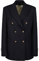 (Women) Golden Goose Solid Double-Breasted Blazer Navy Blue. GWP00829P00061950486 (Women) Golden Goose Solid Double-Breasted Blazer Navy Blue. GWP00829P00061950486
