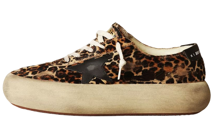 (Women) Golden Goose Space-Star 'Black Brown Leopard Distressed' GWF00378.F003305.81472