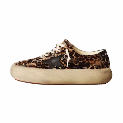 (W) Golden Goose Space-Star 'Black Brown Leopard Distressed'