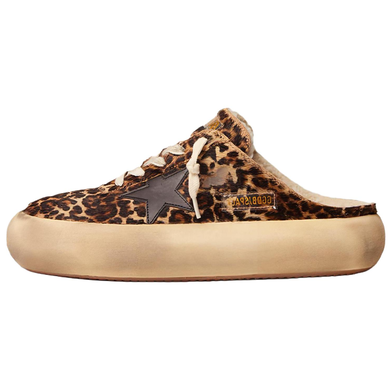 (Women) Golden Goose Space-Star Platform Mule Brown Black Rubber Sole Slides GWF00349.F003000.81472
