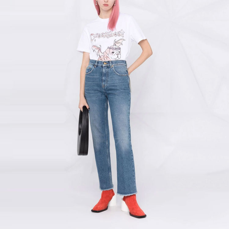 Lookbook (W) 金鹅 SS22 渐变效果蓝色牛仔裤. GWP00843P00062150100