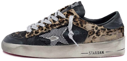 (Women) Golden Goose Stardan 'Black Leopard Distressed' G36WS959.F4 (Women) Golden Goose Stardan 'Black Leopard Distressed' G36WS959.F4