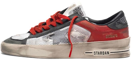 (Women) Golden Goose Stardan 'Black Red Distressed' G35WS959.C5 (Women) Golden Goose Stardan 'Black Red Distressed' G35WS959.C5