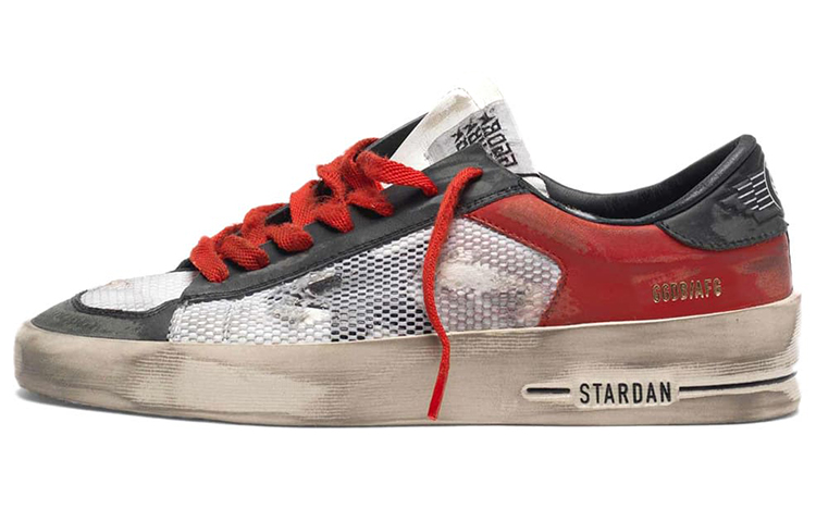 (Women) Golden Goose Stardan 'Black Red Distressed' G35WS959.C5