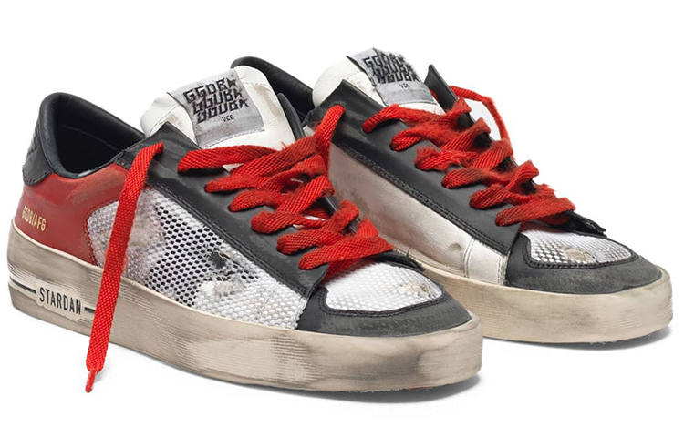Lookbook (W) Golden Goose Stardan ''Zwart Rood Versleten'' G35WS959.C5