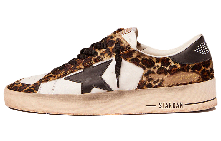 (Women) Golden Goose Stardan 'Brown Leopard Distressed Star' GWF00128.F002188.80302