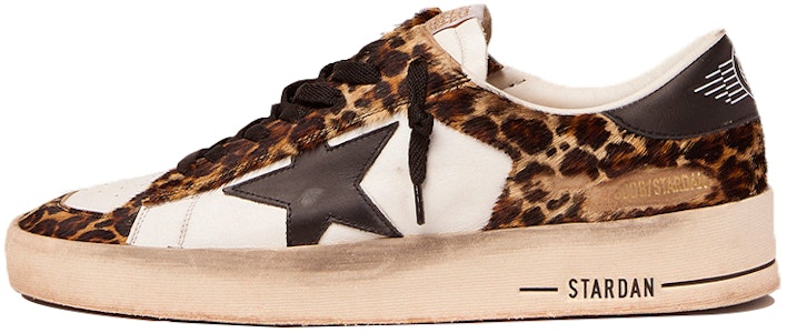 金鵝Stardan 皮革做舊星星豹紋低幫休閒時尚板鞋 女款 棕色 Buy 金鵝Stardan 皮革做舊星星豹紋低幫休閒時尚板鞋 女款 棕色