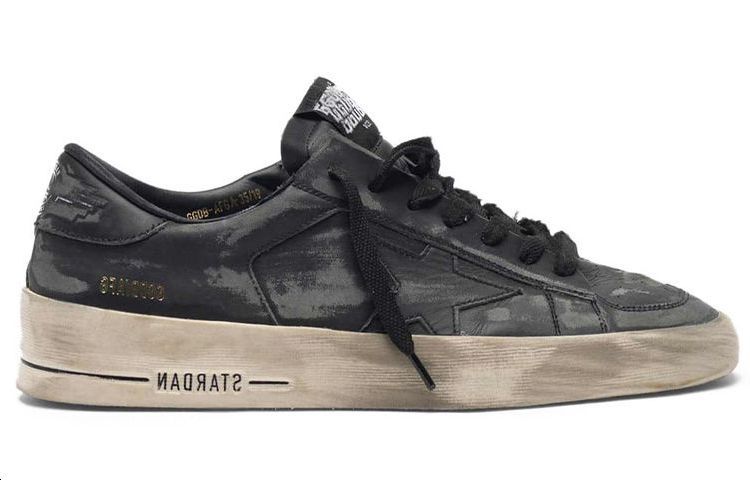 Order (W) Golden Goose Stardan ''Versleten Zwart Leer'' G35WS959.E3