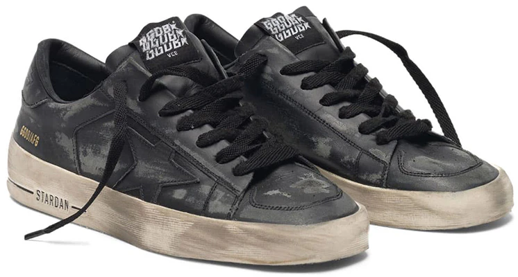 (W) Golden Goose Stardan ''Versleten Zwart Leer'' G35WS959.E3 Lookbook (W) Golden Goose Stardan ''Versleten Zwart Leer'' G35WS959.E3