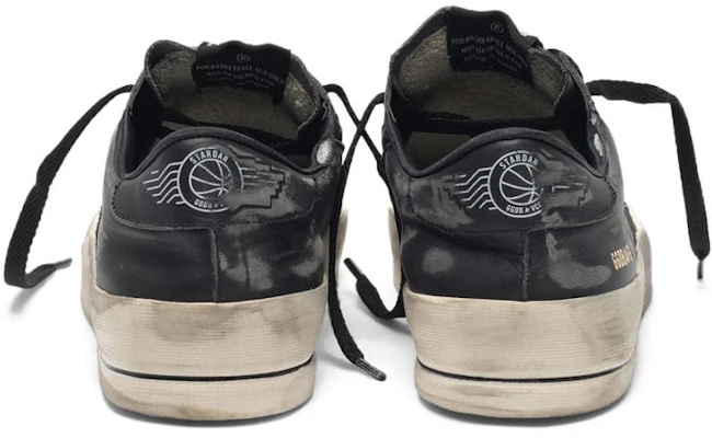 (W) Golden Goose Stardan ''Versleten Zwart Leer'' G35WS959.E3 Shop (W) Golden Goose Stardan ''Versleten Zwart Leer'' G35WS959.E3