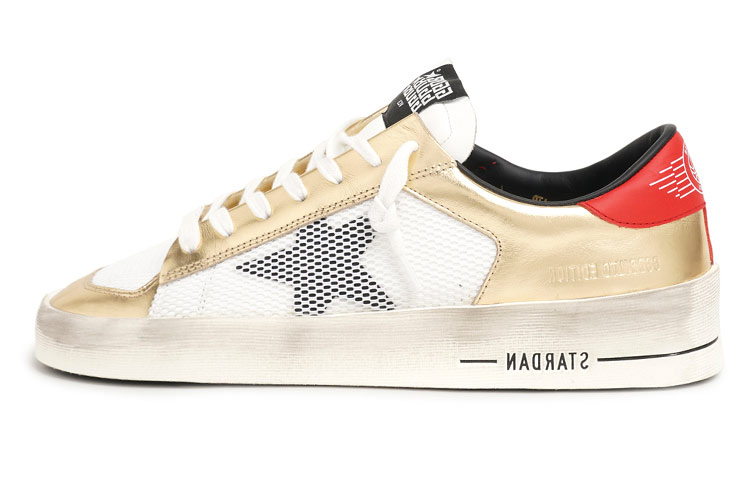 (Women) Golden Goose Stardan 'Distressed White Gold' GWF00128.F000910.80674