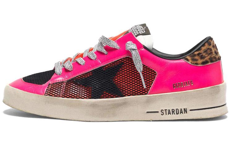 (Women) Golden Goose Stardan 'Fluorescent Pink Mesh Patchwork' G35WS959.D8