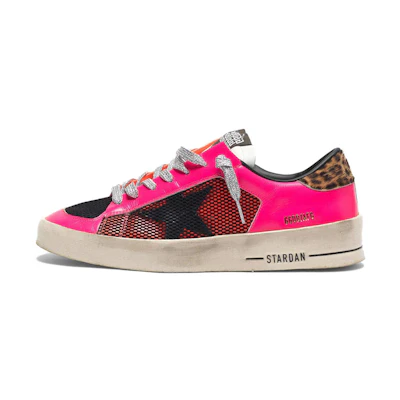 (W) Golden Goose Stardan 'Fluorescent Pink Mesh Patchwork'