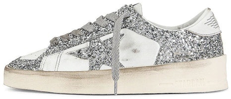 (Women) Golden Goose Stardan 'Silver White Distressed' GWF00128.F002185.80185 (Women) Golden Goose Stardan 'Silver White Distressed' GWF00128.F002185.80185