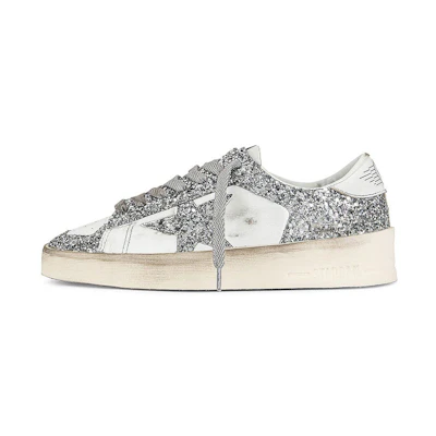 (W) Golden Goose Stardan 'Silver White Distressed'