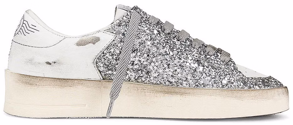 (Women) Golden Goose Stardan 'Silver White Distressed' GWF00128.F002185.80185 Order (Women) Golden Goose Stardan 'Silver White Distressed' GWF00128.F002185.80185