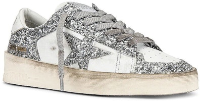 Golden Goose Stardan 時尚板鞋 女款 銀白 做舊版 Lookbook Golden Goose Stardan 時尚板鞋 女款 銀白 做舊版