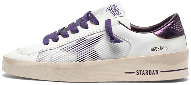 (W) Golden Goose Stardan 'Putih Kusam dengan Tumit Logam Ungu' G35WS959.C3 Buy (W) Golden Goose Stardan 'Putih Kusam dengan Tumit Logam Ungu' G35WS959.C3