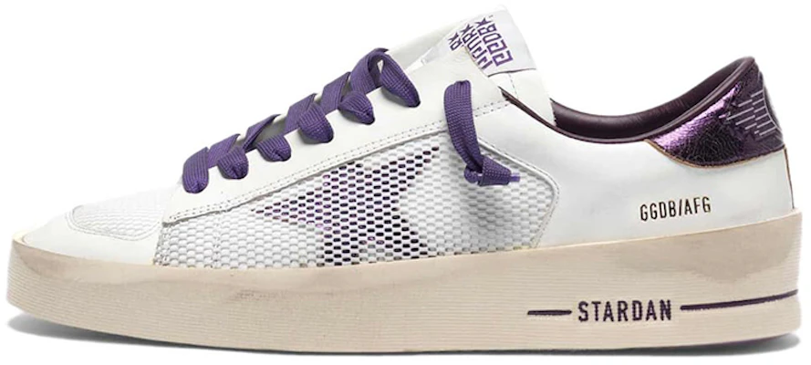 (W) Golden Goose Stardan ''Blanc Usé avec Talon Métallique Violet'' G35WS959.C3 Buy (W) Golden Goose Stardan ''Blanc Usé avec Talon Métallique Violet'' G35WS959.C3