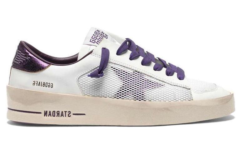 Order (W) Golden Goose Stardan ''Blanc Usé avec Talon Métallique Violet'' G35WS959.C3