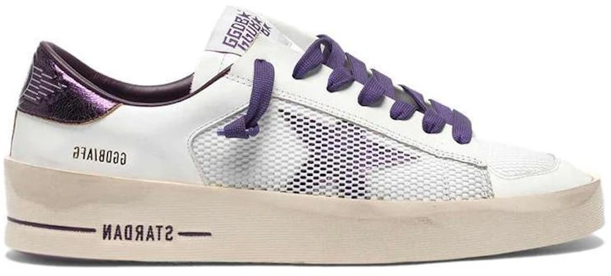 (W) Golden Goose Stardan ''Blanc Usé avec Talon Métallique Violet'' G35WS959.C3 Order (W) Golden Goose Stardan ''Blanc Usé avec Talon Métallique Violet'' G35WS959.C3