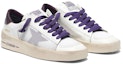 Lookbook (W) Golden Goose Stardan 'Putih Usang dengan Tumit Metalik Ungu' G35WS959.C3