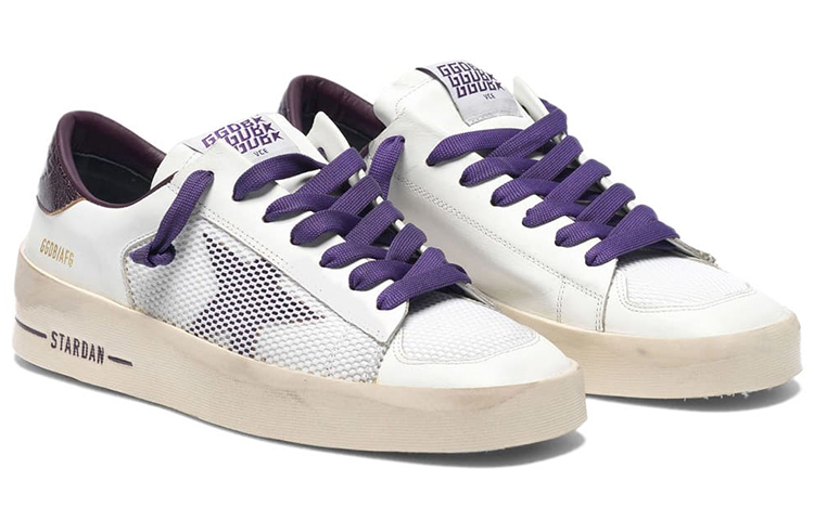 Lookbook (W) Golden Goose Stardan ''Blanc Usé avec Talon Métallique Violet'' G35WS959.C3