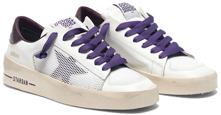 (W) Golden Goose Stardan ''Blanc Usé avec Talon Métallique Violet'' G35WS959.C3 Lookbook (W) Golden Goose Stardan ''Blanc Usé avec Talon Métallique Violet'' G35WS959.C3