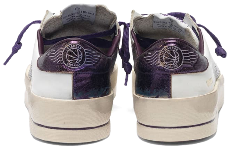 Shop (W) Golden Goose Stardan ''Blanc Usé avec Talon Métallique Violet'' G35WS959.C3