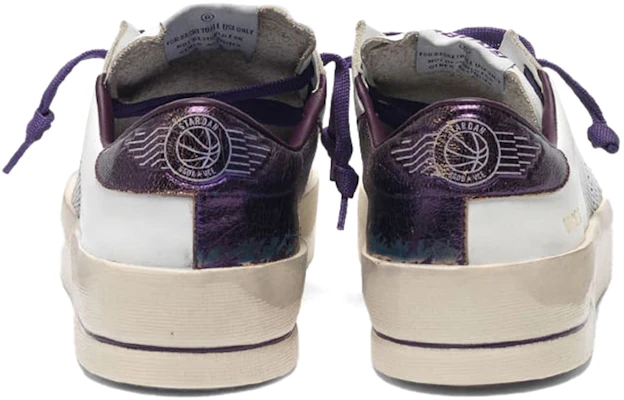 (W) Golden Goose Stardan ''Blanc Usé avec Talon Métallique Violet'' G35WS959.C3 Shop (W) Golden Goose Stardan ''Blanc Usé avec Talon Métallique Violet'' G35WS959.C3