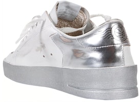 Golden Goose Stardan 皮革 復古 類時尚板鞋 女款 白銀 Shop Golden Goose Stardan 皮革 復古 類時尚板鞋 女款 白銀