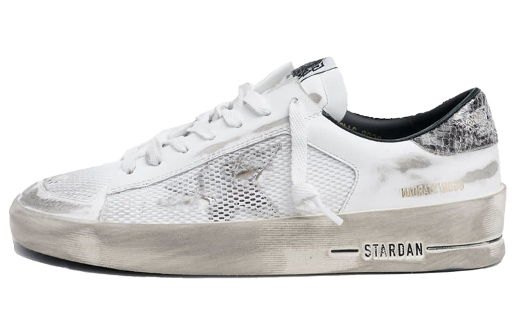 (Women) Golden Goose Stardan 'White Snake Heel' G36WS959.F5