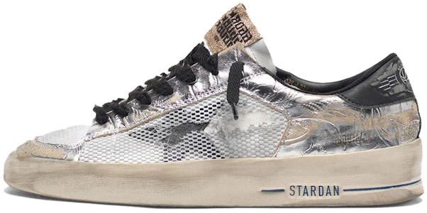 金鵄 Stardan Ltd 皮革 花卉浮雕 女款 休閒鞋 銀白黑尾 做舊款 Buy 金鵄 Stardan Ltd 皮革 花卉浮雕 女款 休閒鞋 銀白黑尾 做舊款