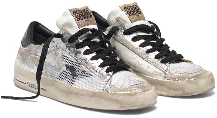 (W) Golden Goose Stardan Ltd 'Perak Putih Hitam dengan Motif Bunga' G35WS959.D7 Order (W) Golden Goose Stardan Ltd 'Perak Putih Hitam dengan Motif Bunga' G35WS959.D7