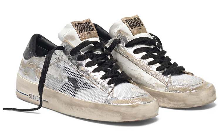 Lookbook (W) Golden Goose Stardan Ltd 'Putih Hitam Perak dengan Embos Bunga' G35WS959.D7