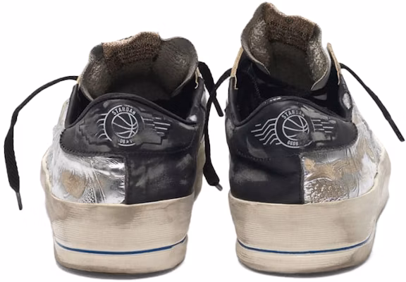 (W) Golden Goose Stardan Ltd 'Putih Hitam Perak dengan Embos Bunga' G35WS959.D7 Shop (W) Golden Goose Stardan Ltd 'Putih Hitam Perak dengan Embos Bunga' G35WS959.D7