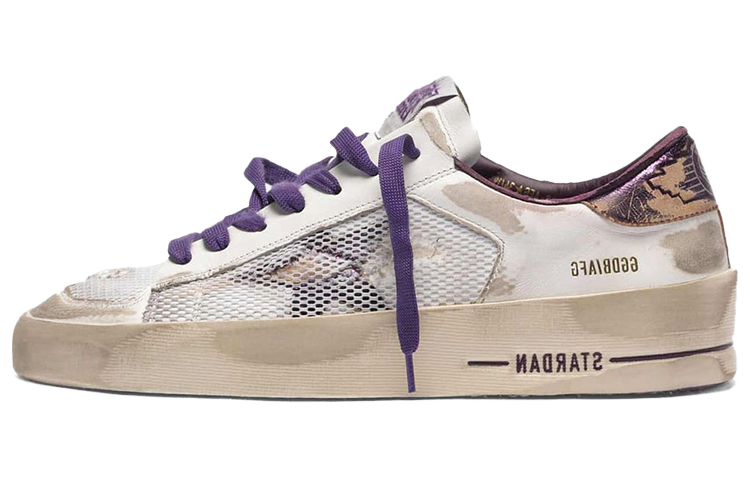(Women) Golden Goose Stardan Ltd 'Silver White Purple Gold Distressed' G35WS959.C7