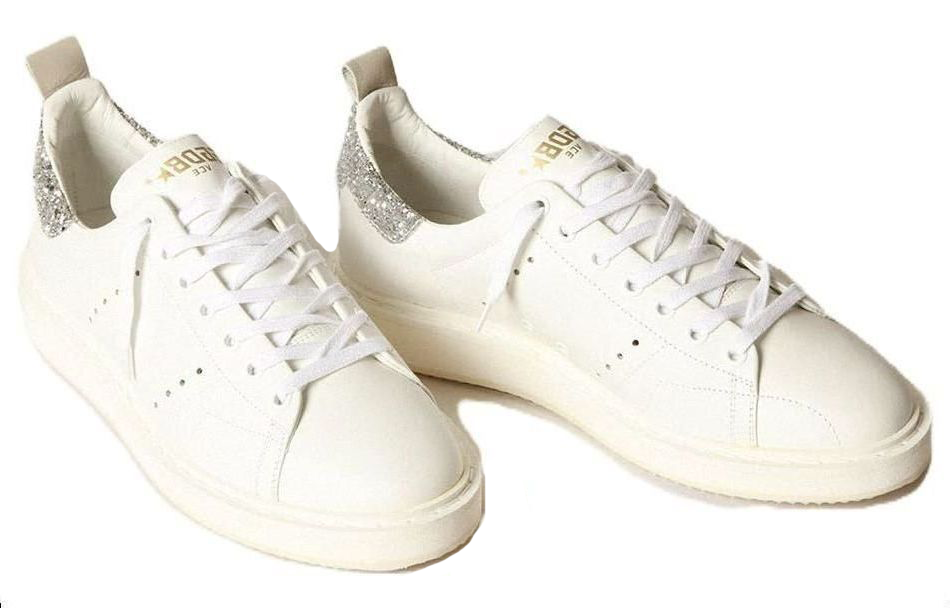 Lookbook Golden Goose GGDB 初始者 牛皮 閃爍亮粉 低筒 帆布鞋 女款 白色